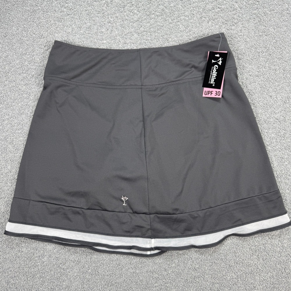 NEW Golftini Top Golf Skort Women's Large Gray Elastic Waist Athletic Tennis